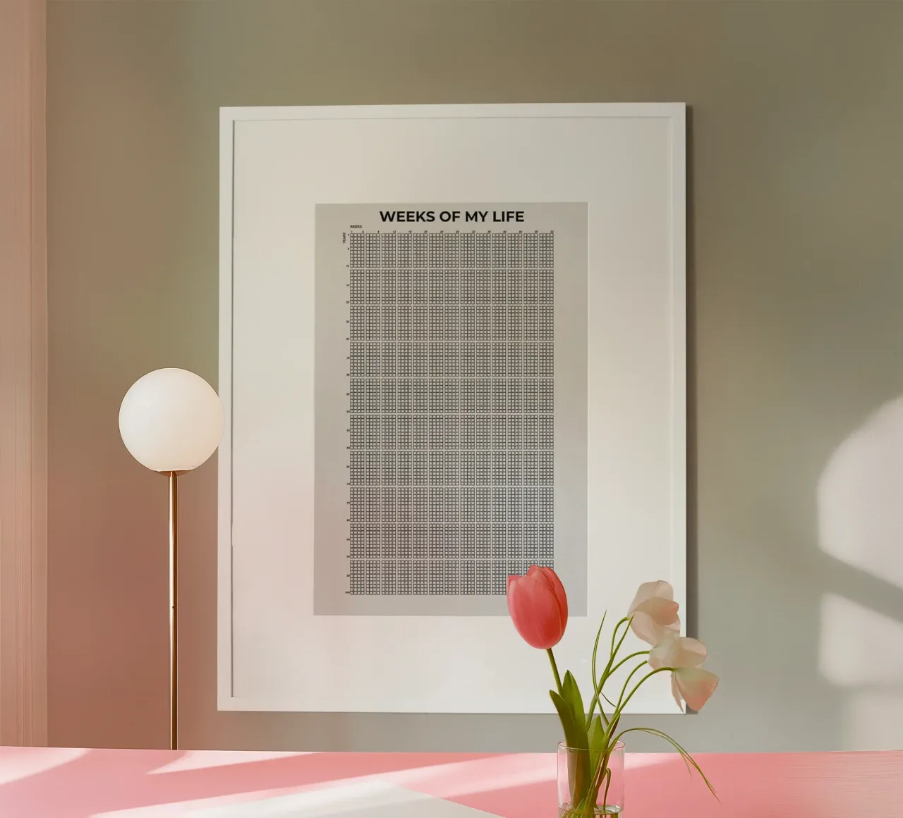 Le settimane della mia vita poster con telaio in legno da Piere art Shops