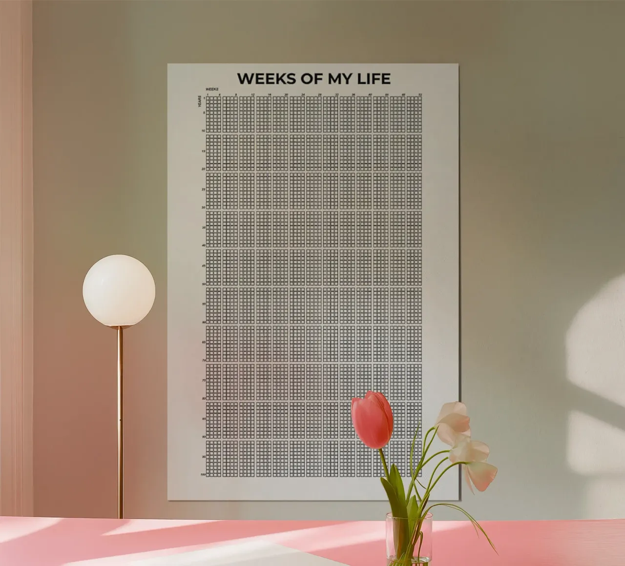 Le settimane della mia vita poster con telaio in legno da Piere art Shops