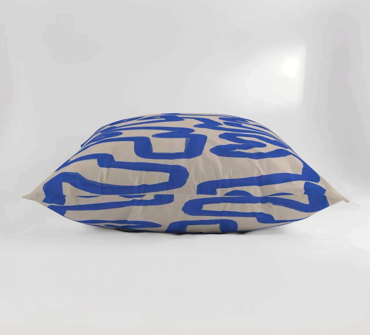 Abstract cobalt line deco 03 decorative cushion by Little Dean