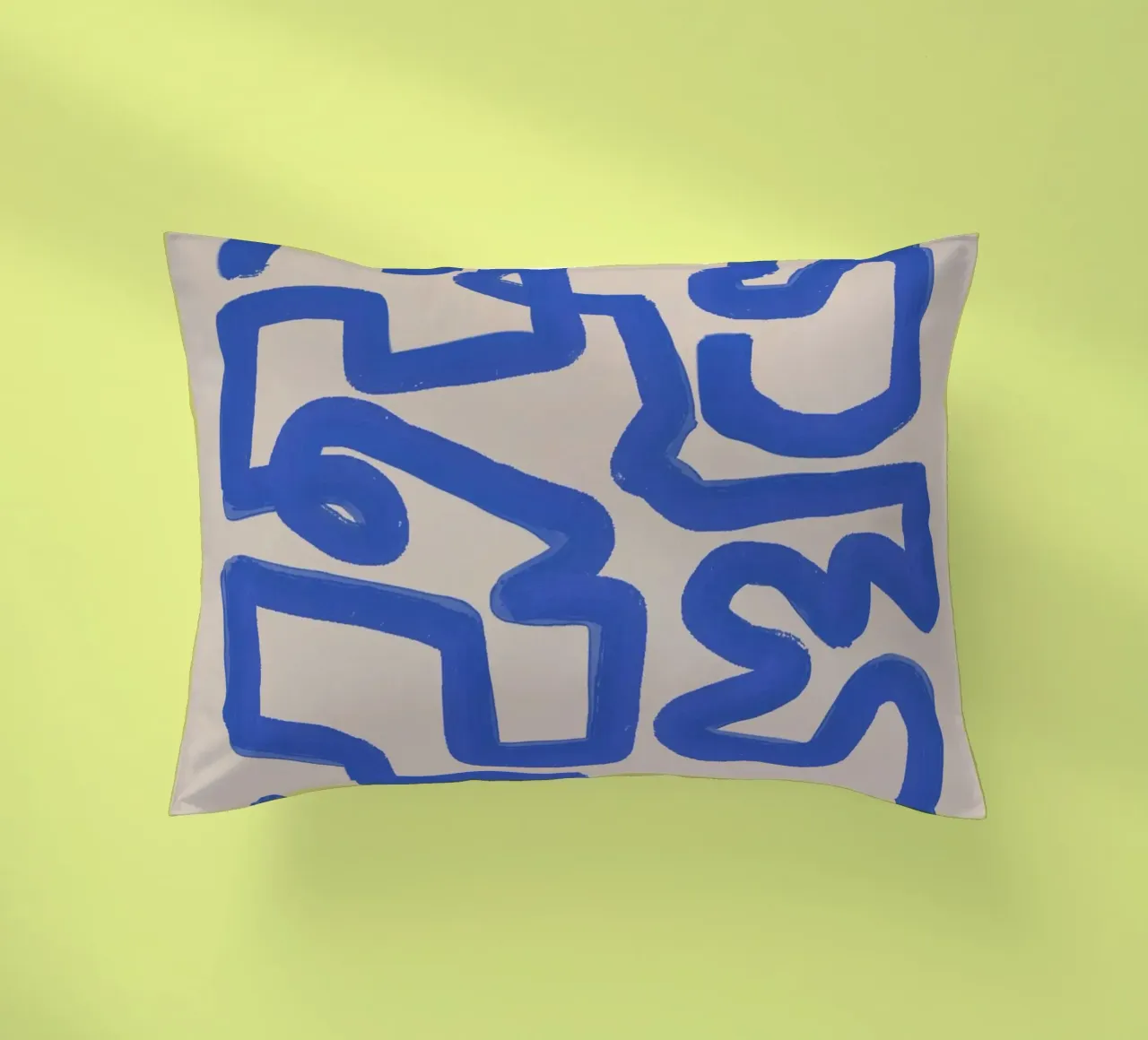Abstract cobalt line deco 03 decorative cushion by Little Dean