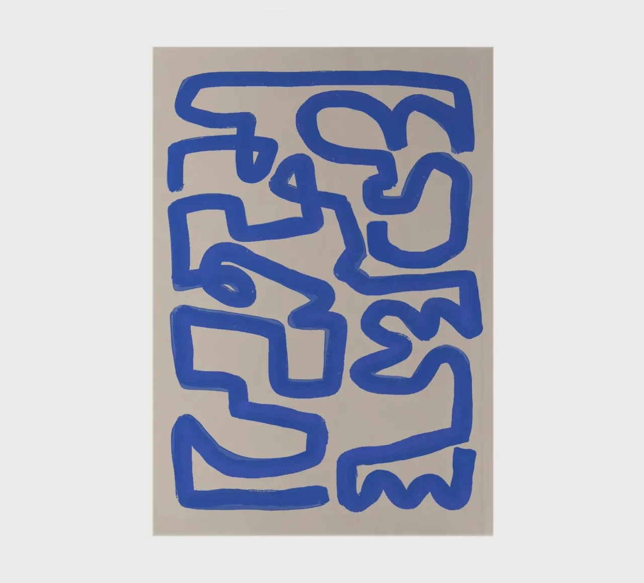 Abstract cobalt line deco 03 notebook by Little Dean