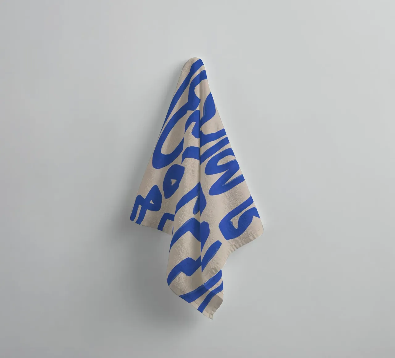 Abstract cobalt line deco 03 towel by Little Dean