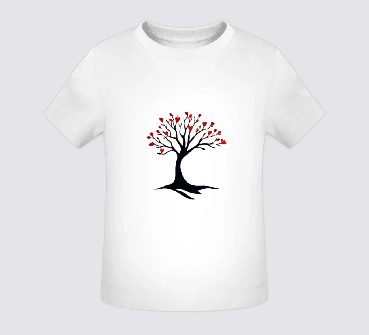 albero con foglie a forma di cuore che simboleggia amore e connessione maglietta neonato da DesignDoodle