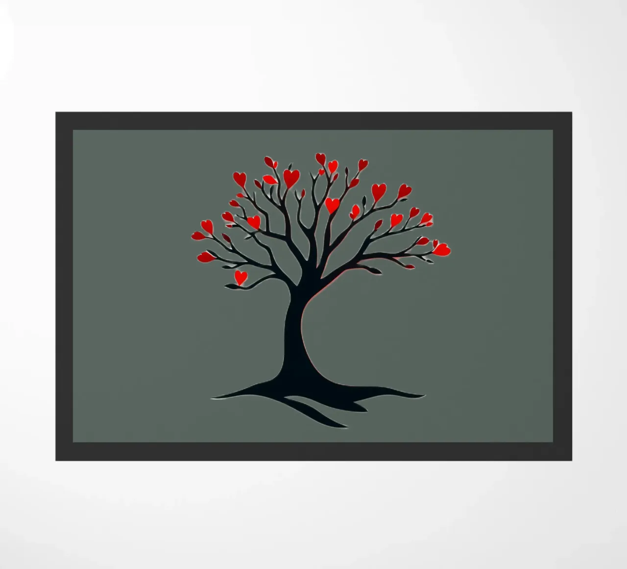 albero con foglie a forma di cuore che simboleggia amore e connessione zerbino da DesignDoodle