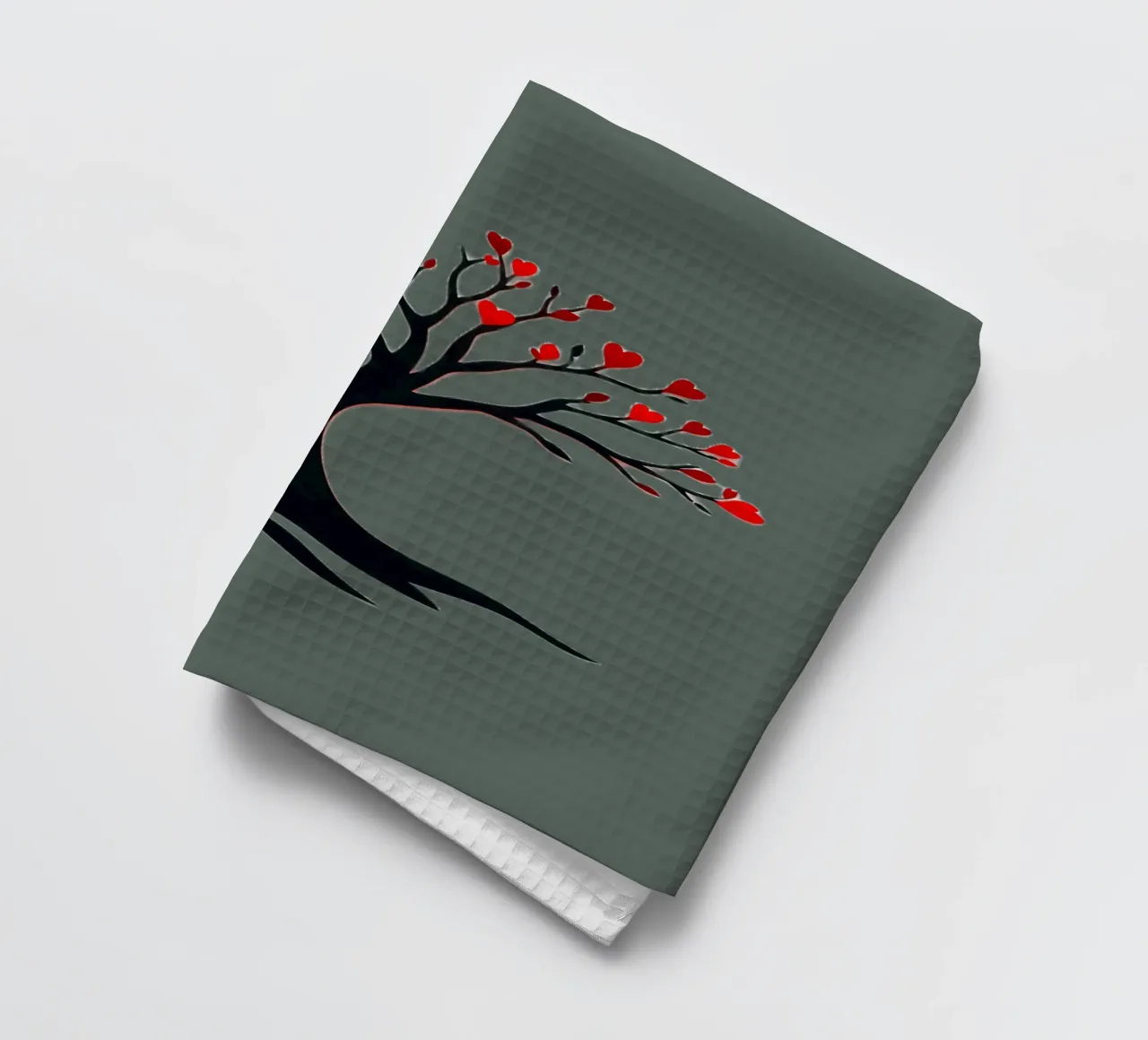 albero con foglie a forma di cuore che simboleggia amore e connessione canovaccio da cucina da DesignDoodle