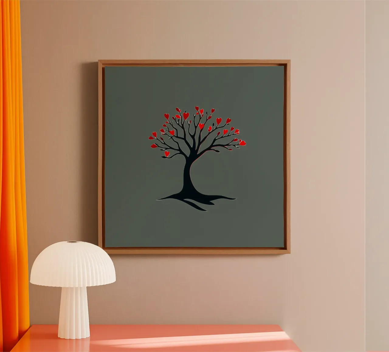 tree with heart shaped leaves symbolizing love & connection canvas by DesignDoodle