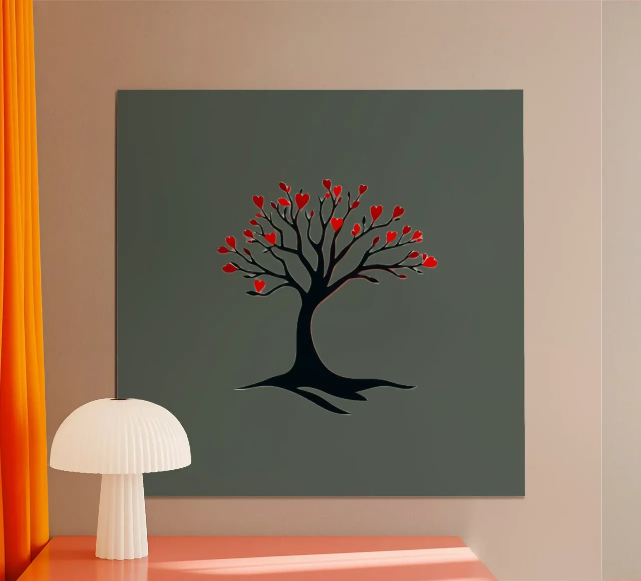 albero con foglie a forma di cuore che simboleggia amore e connessione carta hahnemühle da DesignDoodle