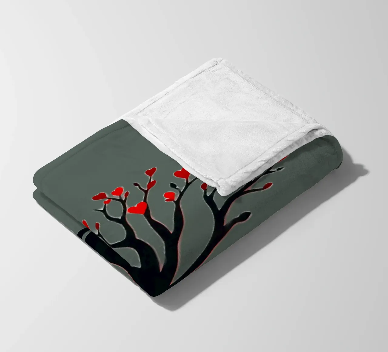 albero con foglie a forma di cuore che simboleggia amore e connessione coperta in pile da DesignDoodle