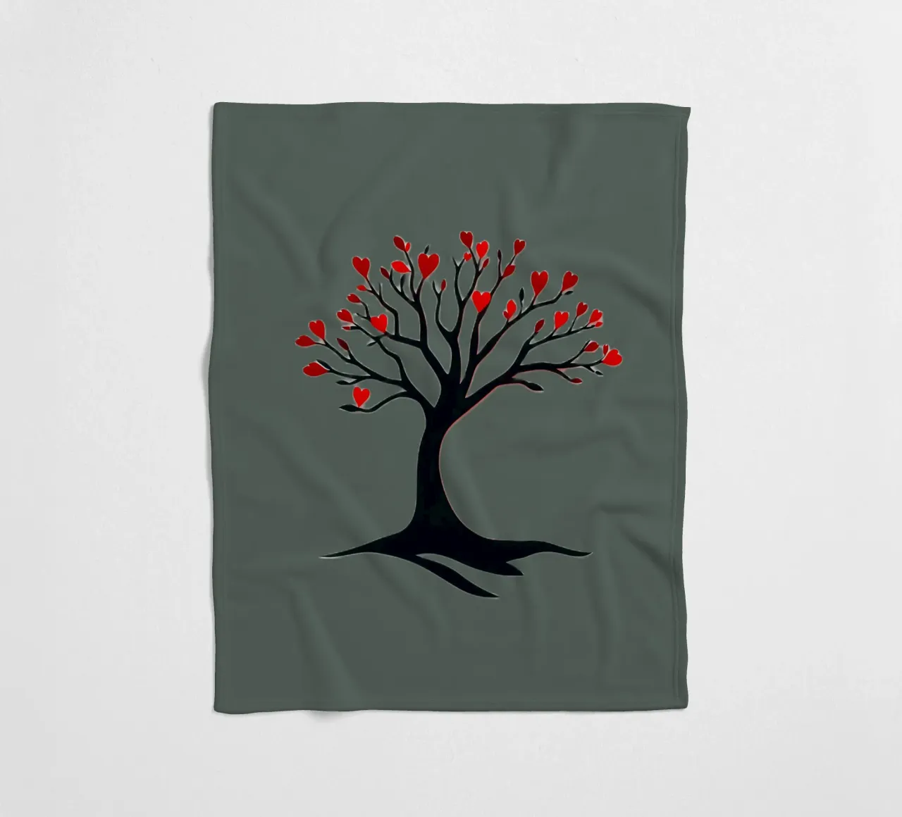 albero con foglie a forma di cuore che simboleggia amore e connessione coperta in pile da DesignDoodle