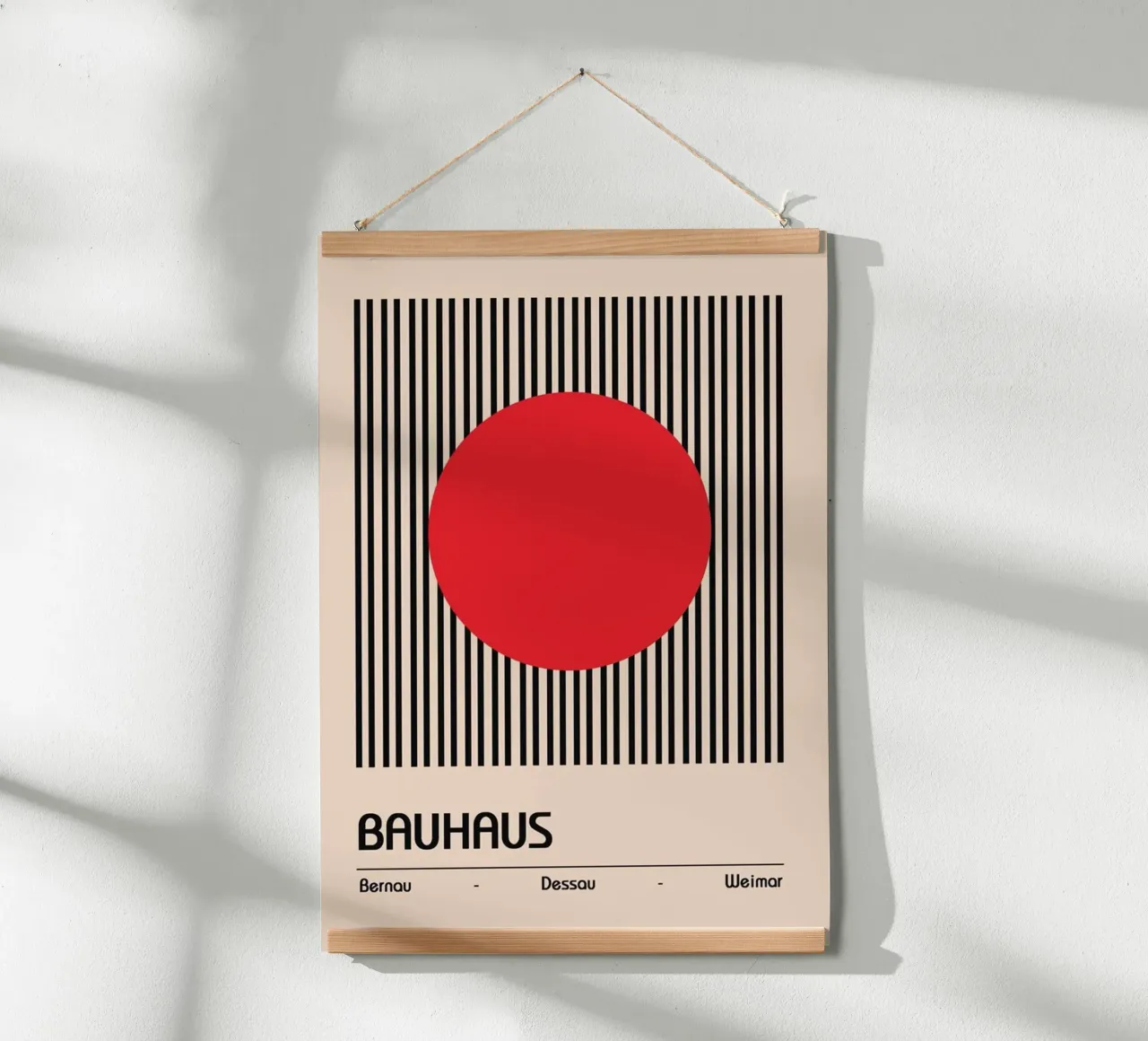 Rosso al centro poster con telaio in legno da Piere art Shops