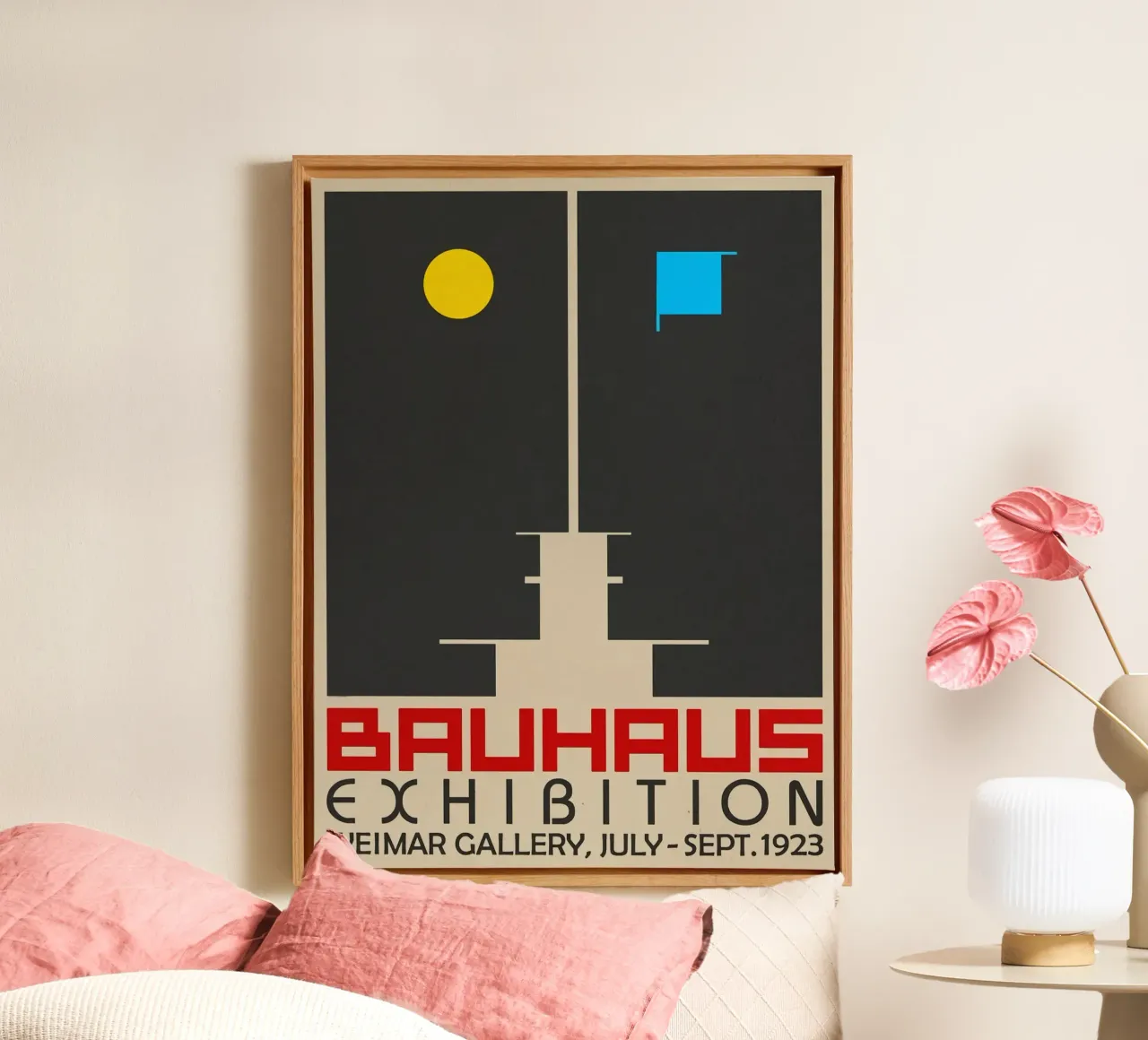 bauhaus van aangezicht tot aangezicht canvas met Baklijst van khanrosie