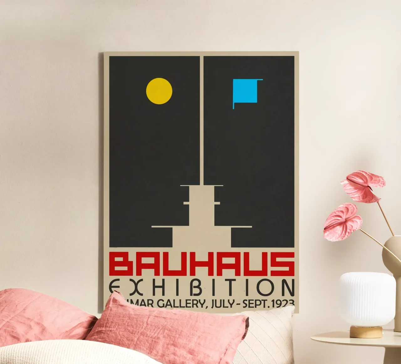 bauhaus van aangezicht tot aangezicht canvas met Baklijst van khanrosie