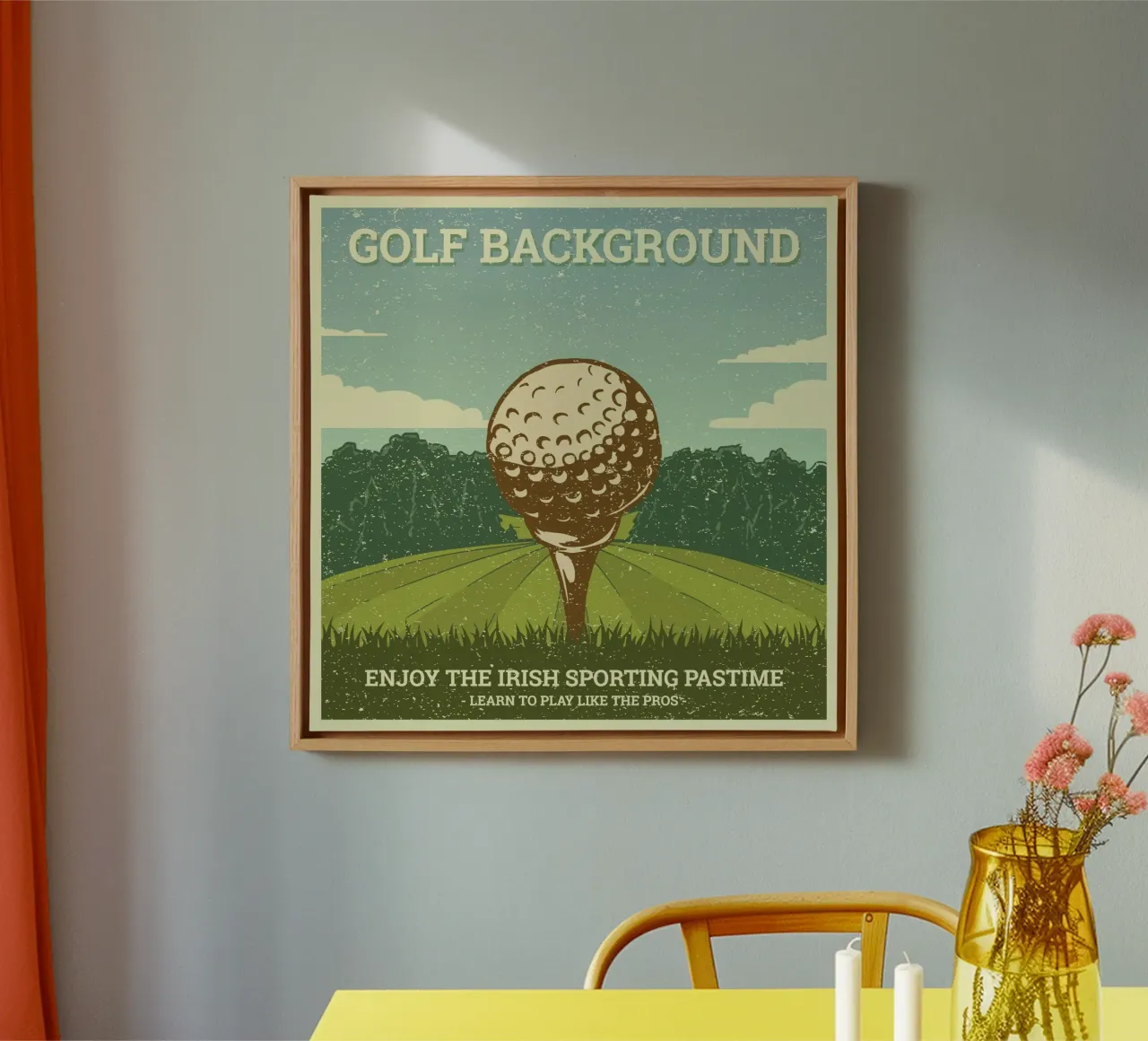 sfondo del golf tela con Cornice a cassetta da khanrosie