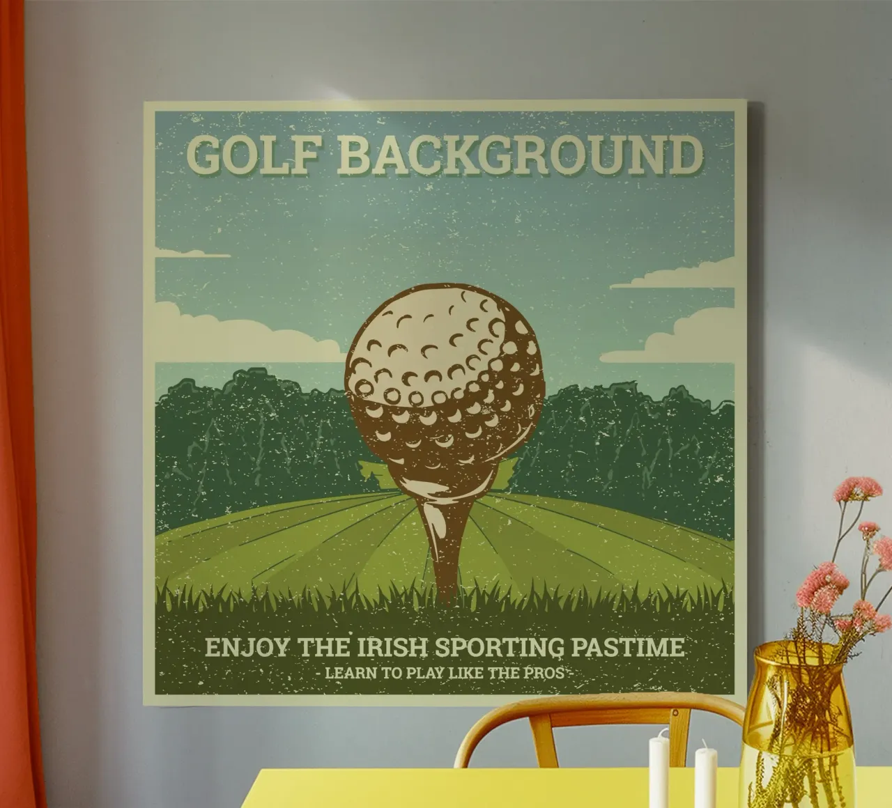 sfondo del golf tela con Cornice a cassetta da khanrosie