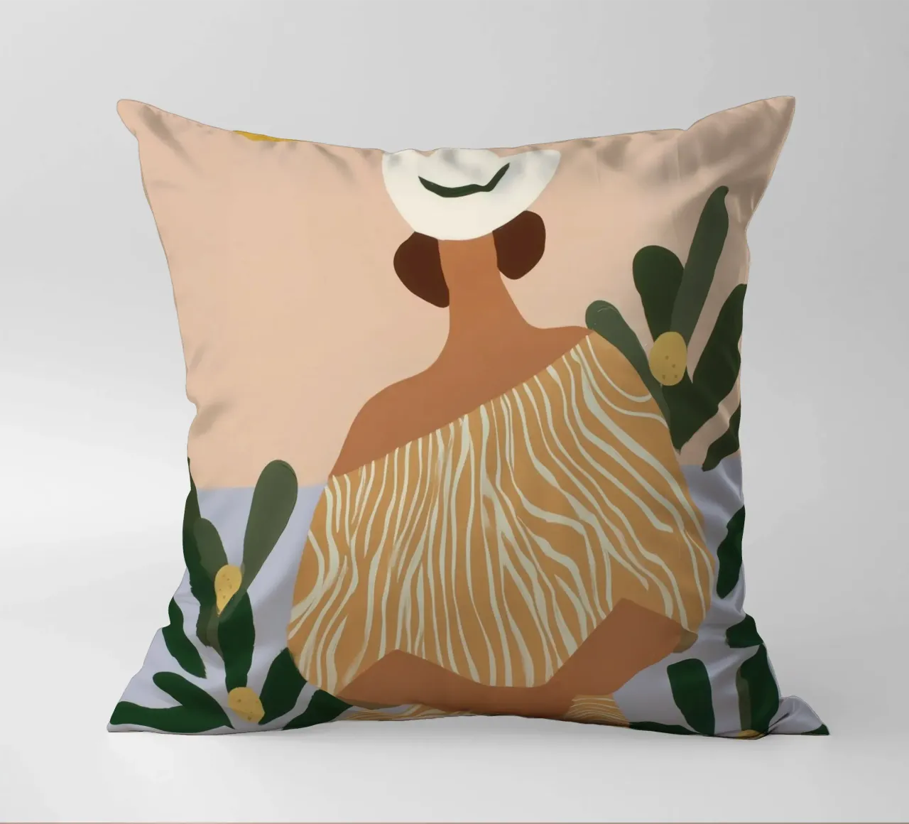 Hot Today | Naive Summer Painting decorative cushion by Autofocus