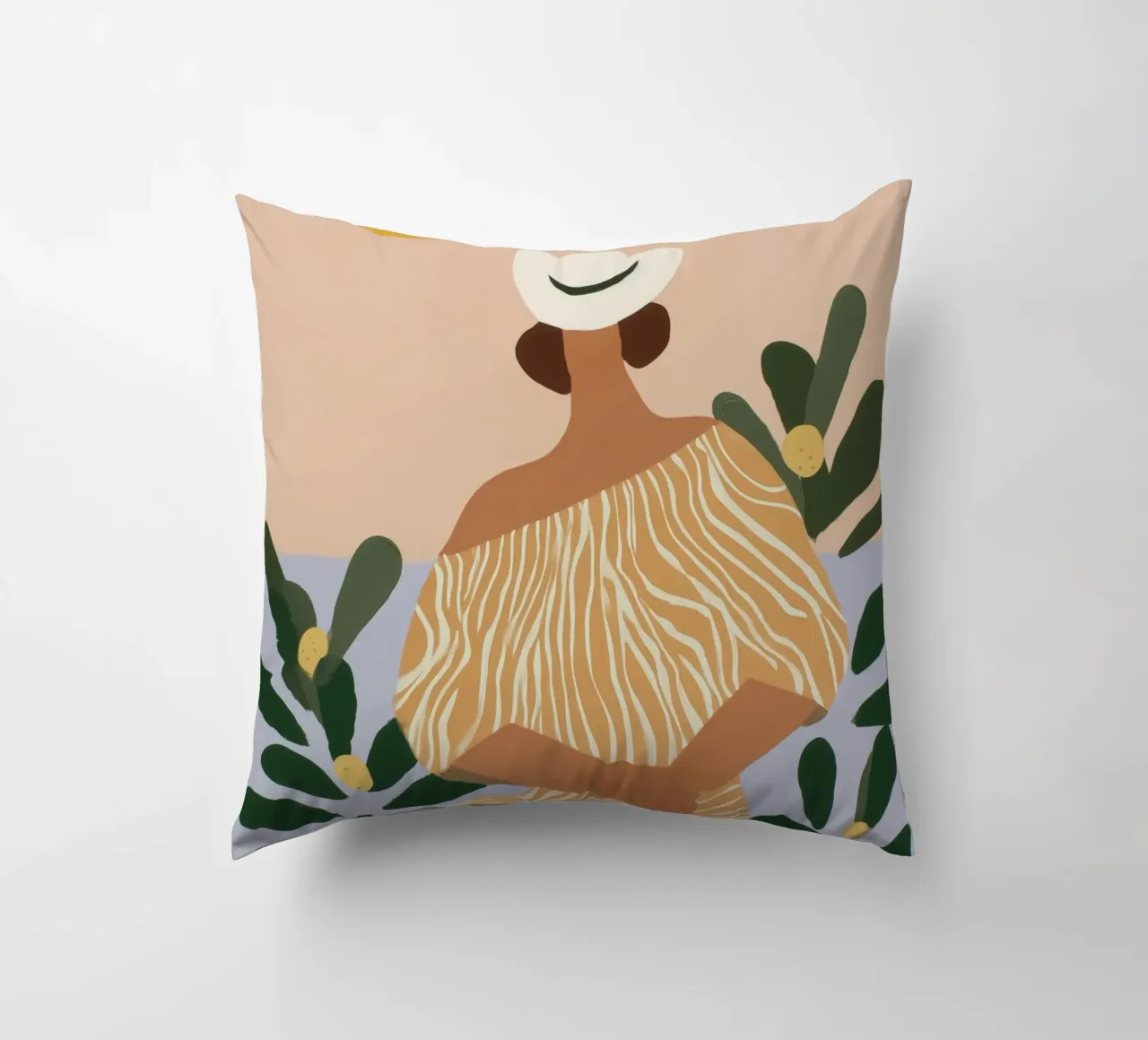 Hot Today | Naive Summer Painting decorative cushion by Autofocus