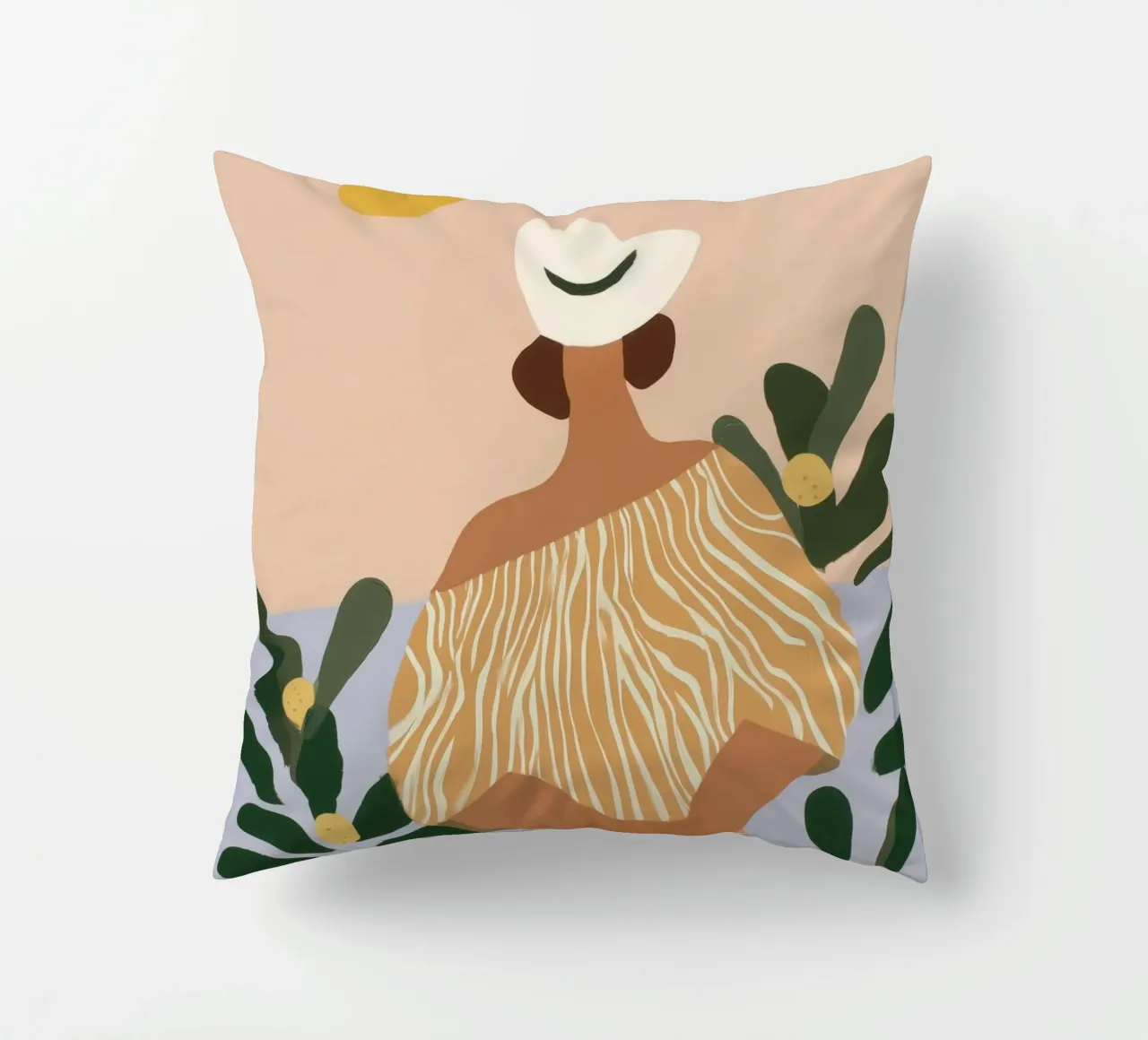 Hot Today | Naive Summer Painting decorative cushion by Autofocus