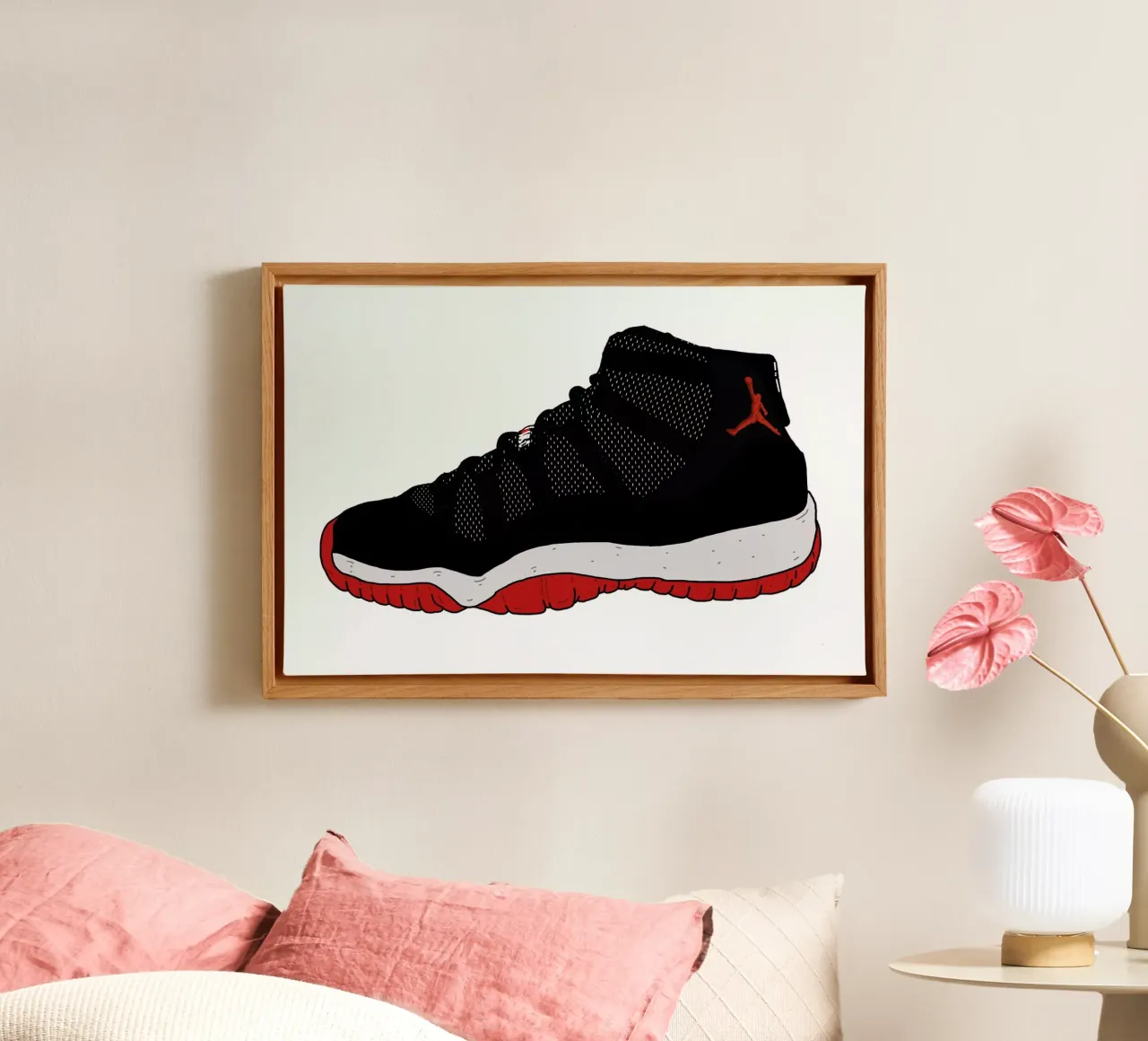 Jordans Bred tela con Cornice a cassetta da Nick Cocozza