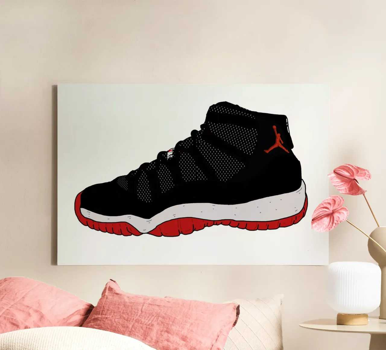 Jordans Bred tela con Cornice a cassetta da Nick Cocozza