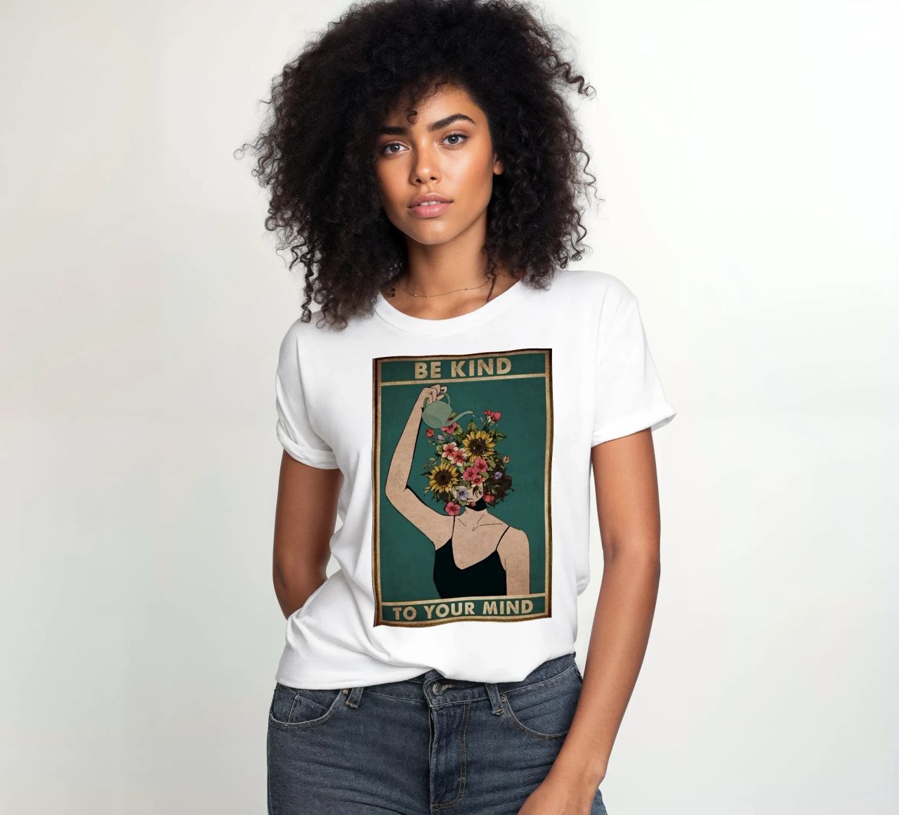 Soyez bienveillant avec votre esprit t-shirt ajusté pour femmes de Witon name shop
