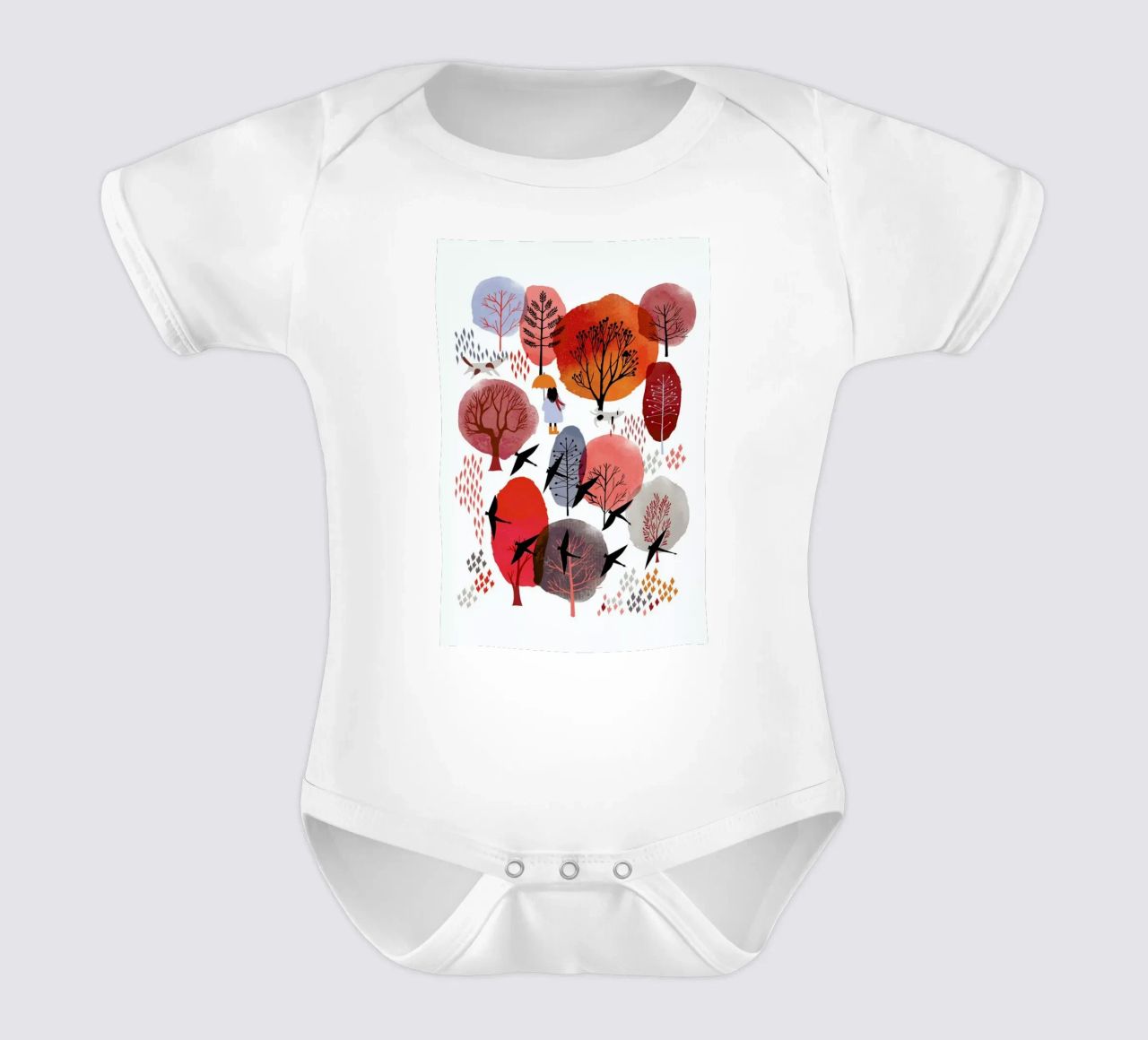 Autumn Forest body neonato maniche corte da Little Flourishes