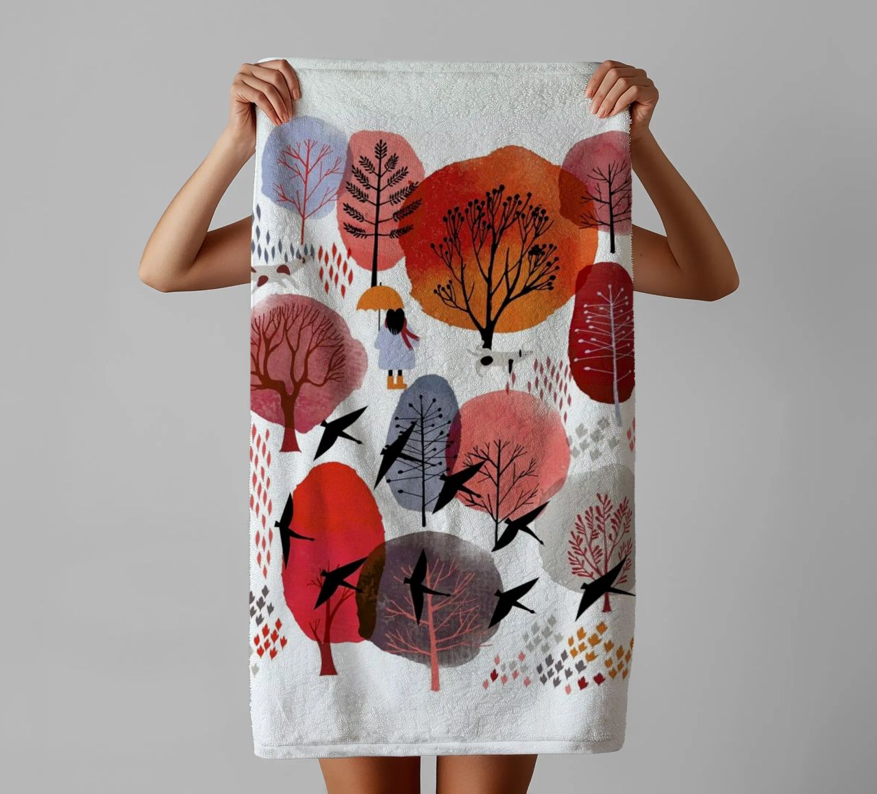 Autumn Forest asciugamano da bagno da Little Flourishes