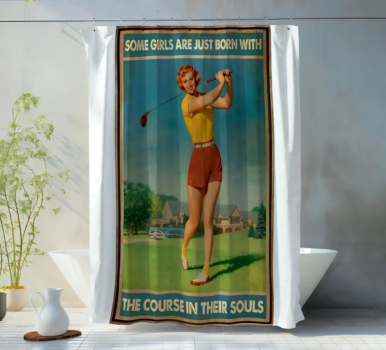 some girl are just born with the course in their souls shower curtain by khanrosie