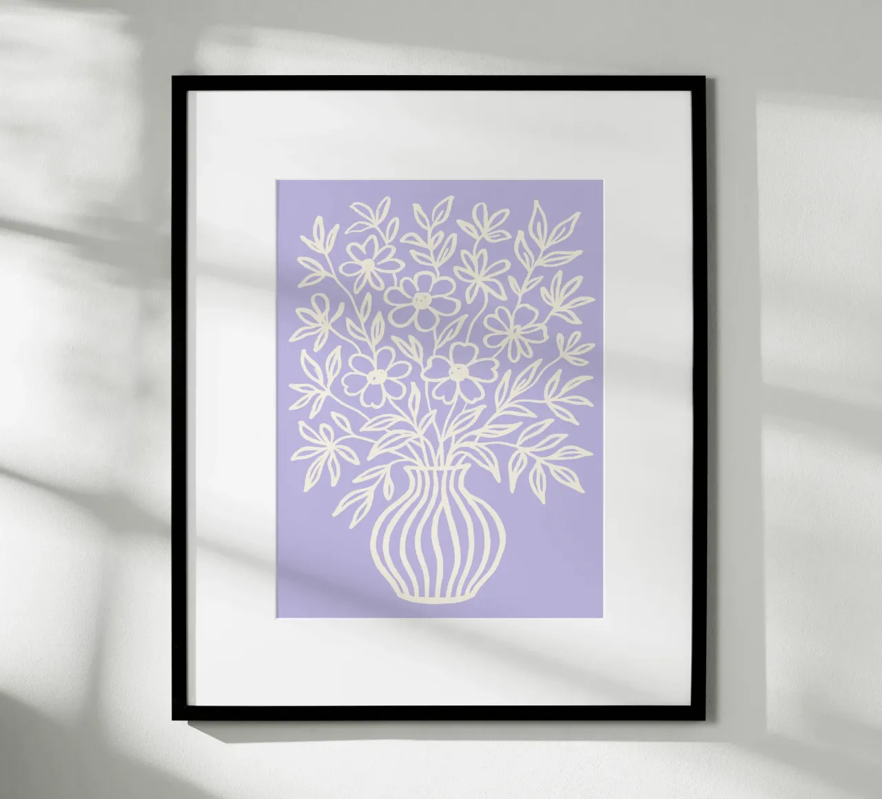 Bouquet On Purple poster con telaio in legno da treechild