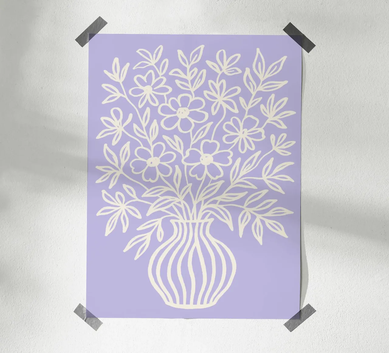 Bouquet On Purple poster con telaio in legno da treechild