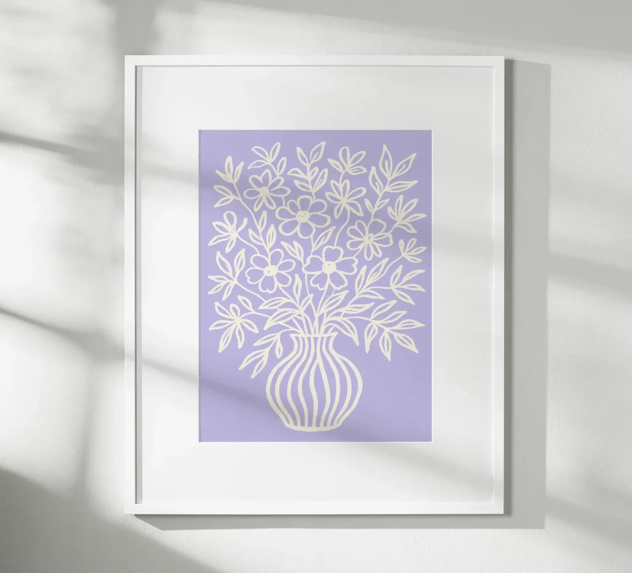 Bouquet On Purple poster con telaio in legno da treechild