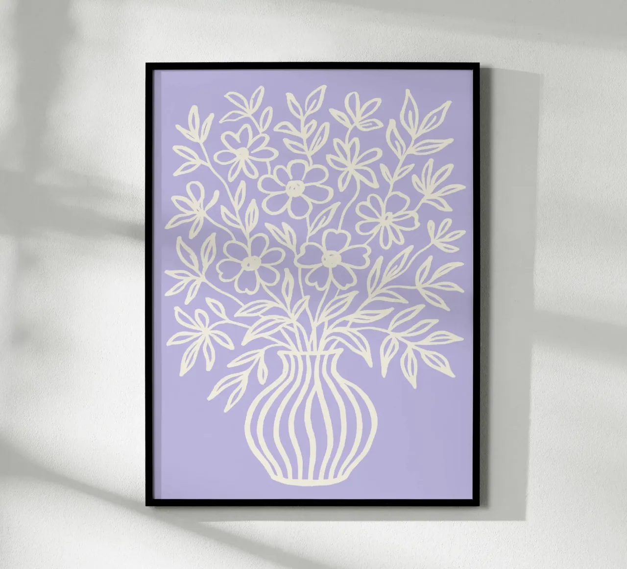 Bouquet On Purple poster con telaio in legno da treechild
