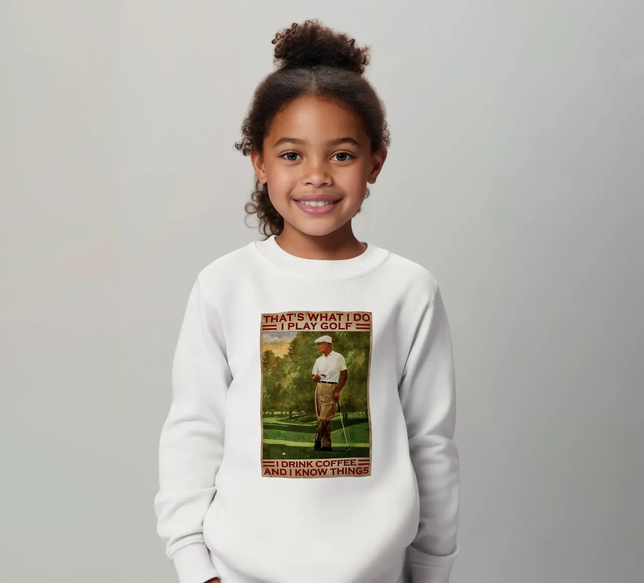Ecco cosa faccio, gioco a golf e bevo caffè felpa bambino da khanrosie
