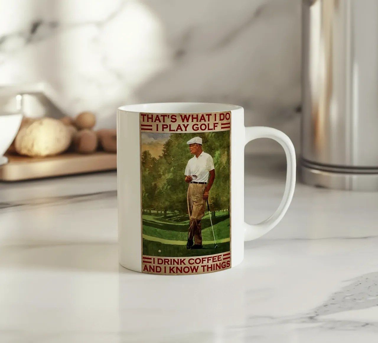 Ecco cosa faccio, gioco a golf e bevo caffè tazza in ceramica da khanrosie