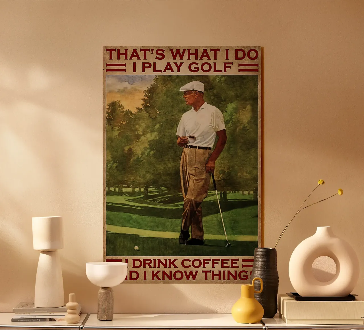 Eso es lo que hago Juego al golf Bebo café metacrilato de khanrosie
