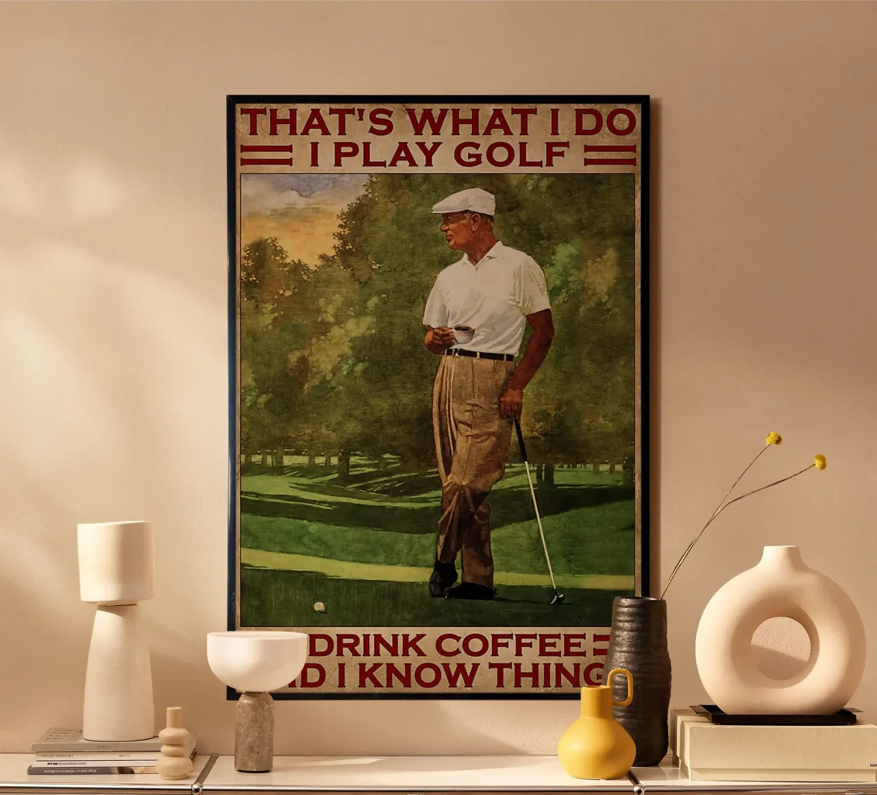 Ecco cosa faccio, gioco a golf e bevo caffè poster da khanrosie