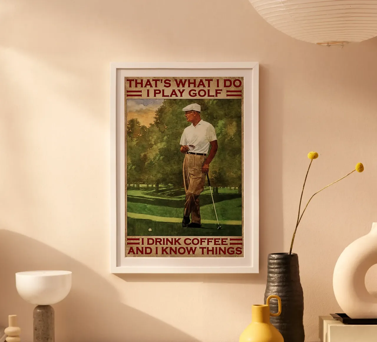 Ecco cosa faccio, gioco a golf e bevo caffè poster da khanrosie