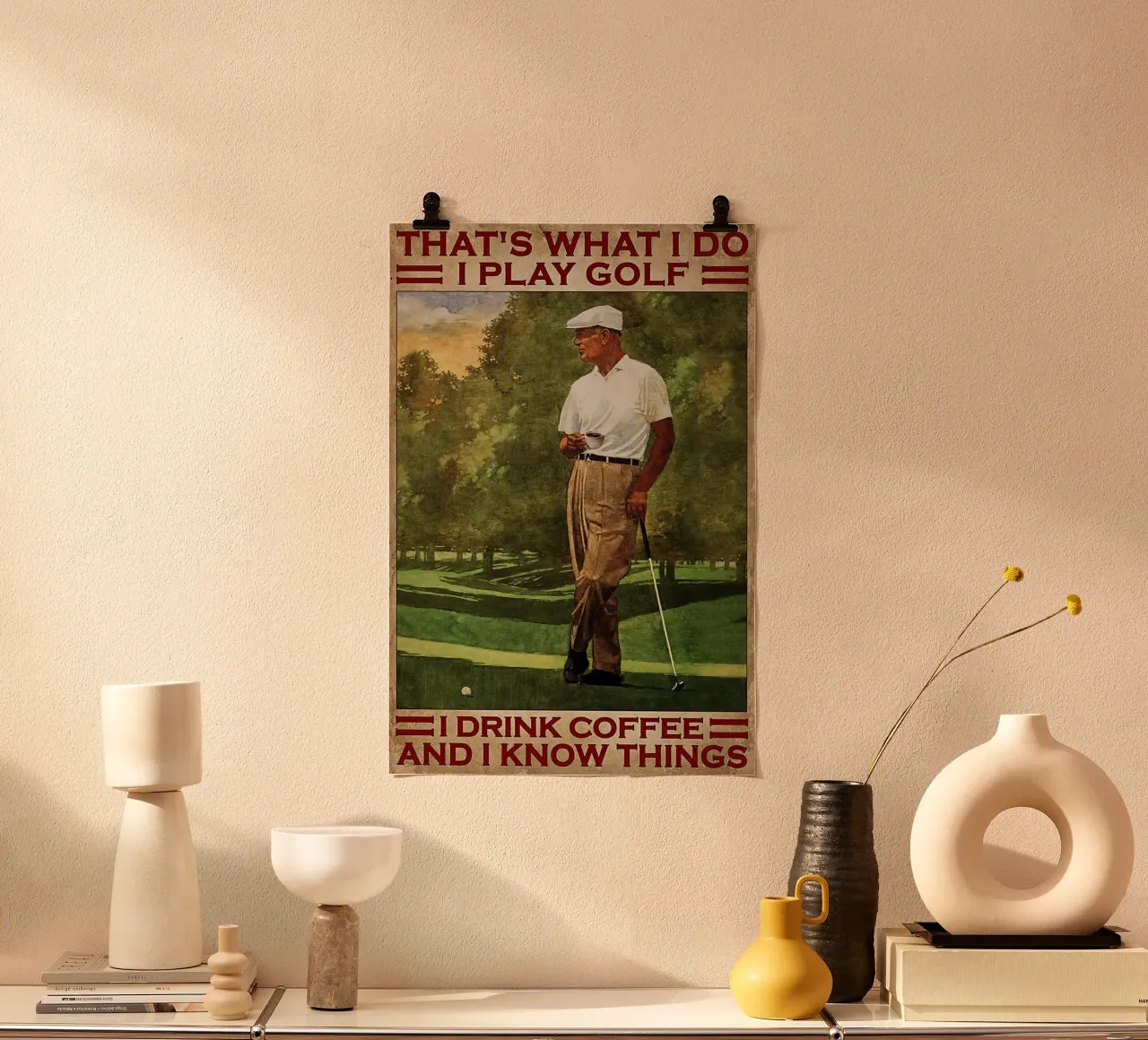 Ecco cosa faccio, gioco a golf e bevo caffè poster da khanrosie
