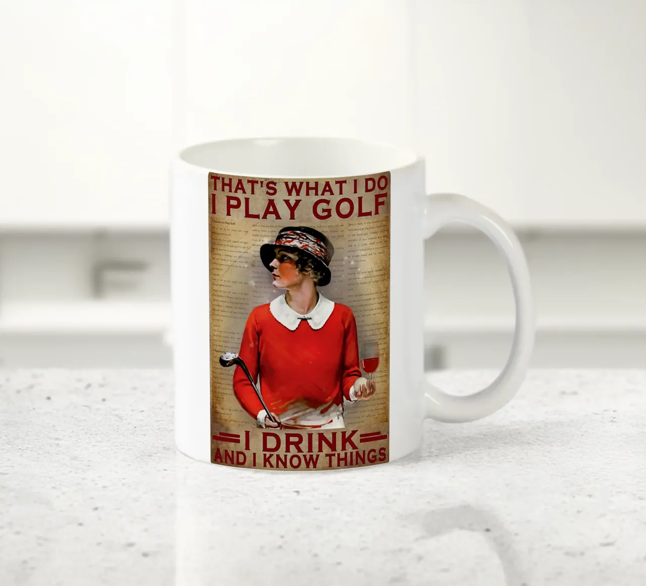 Questo è ciò che faccio, gioco a golf e bevo vino. tazza in ceramica da khanrosie