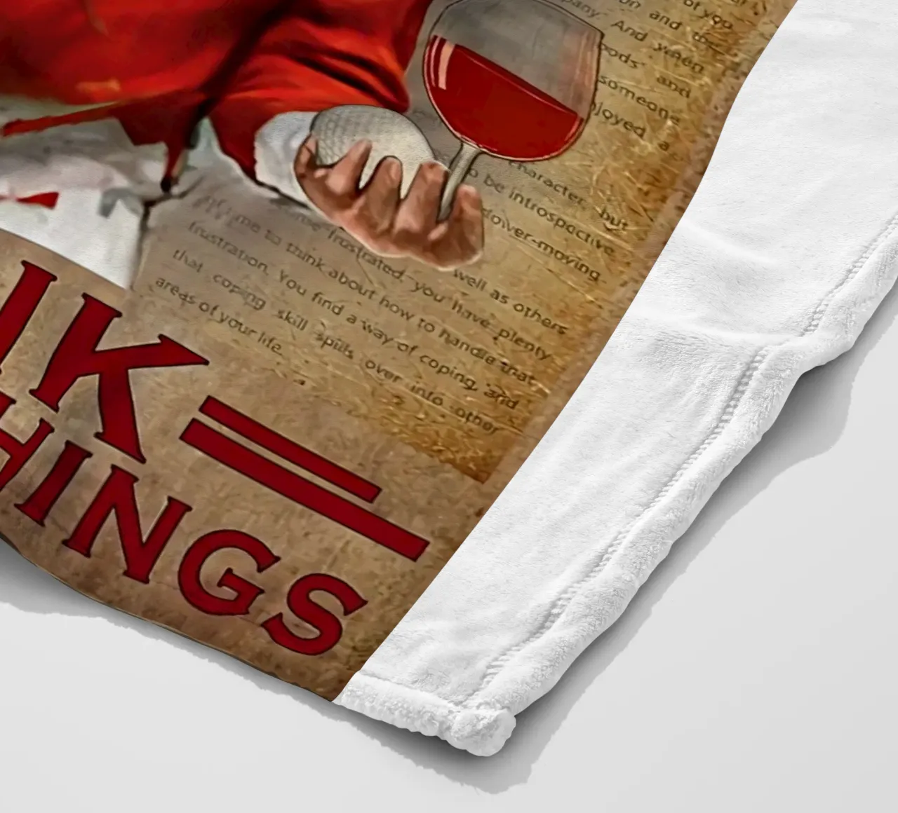 thats what i do i play golf i drink wine fleece blanket by khanrosie