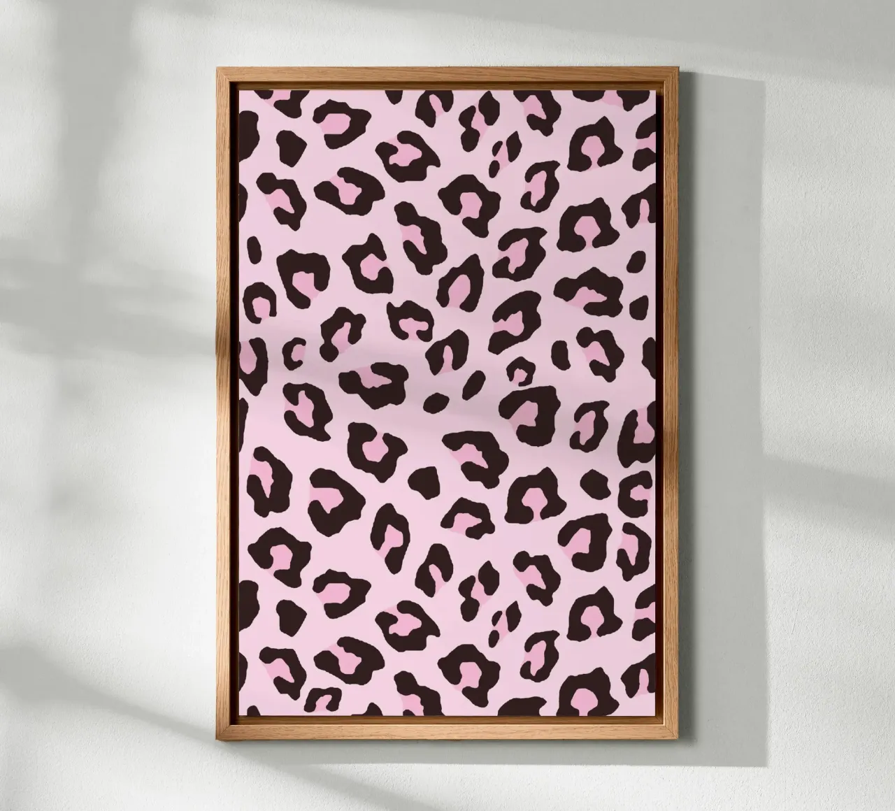 Luipaardprint Roze Chocolade canvas met Baklijst van SilverPegasus