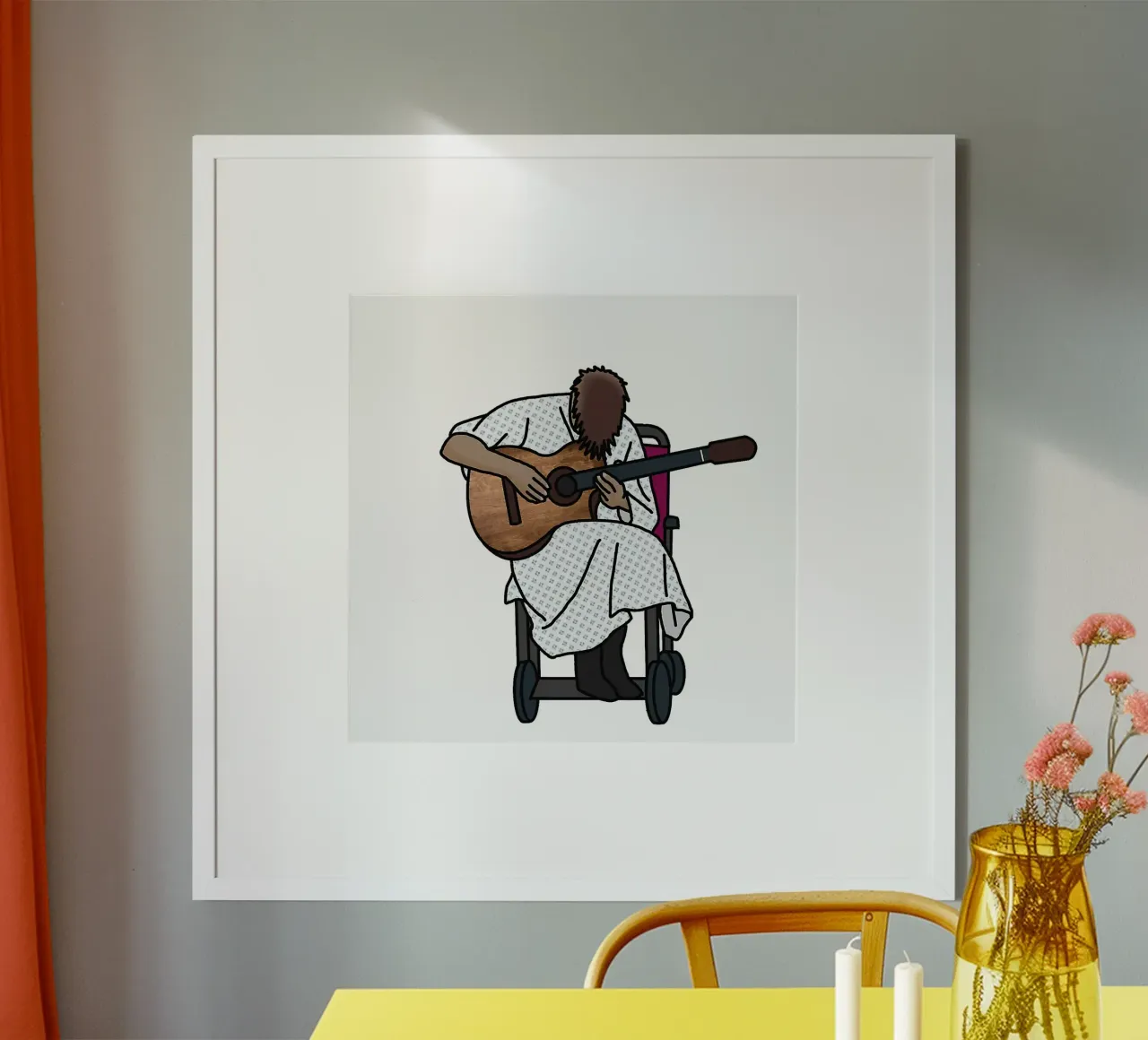La versione del cartone animato di Sick Boi poster con telaio in legno da HUMMERSONIC