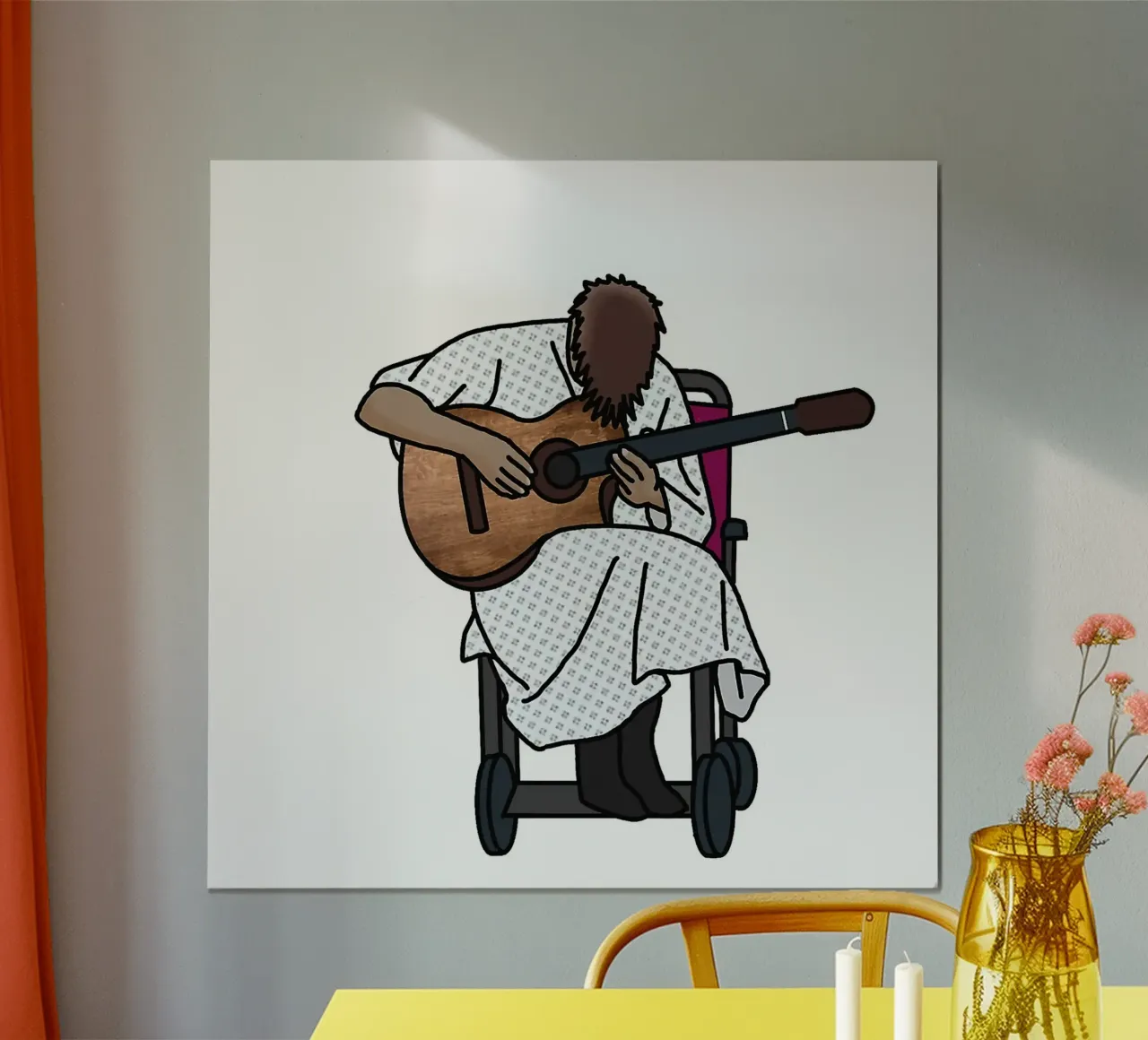 La versione del cartone animato di Sick Boi poster con telaio in legno da HUMMERSONIC
