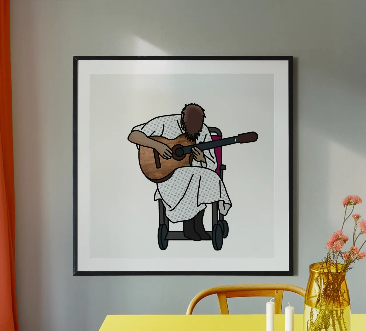 La versione del cartone animato di Sick Boi poster con telaio in legno da HUMMERSONIC