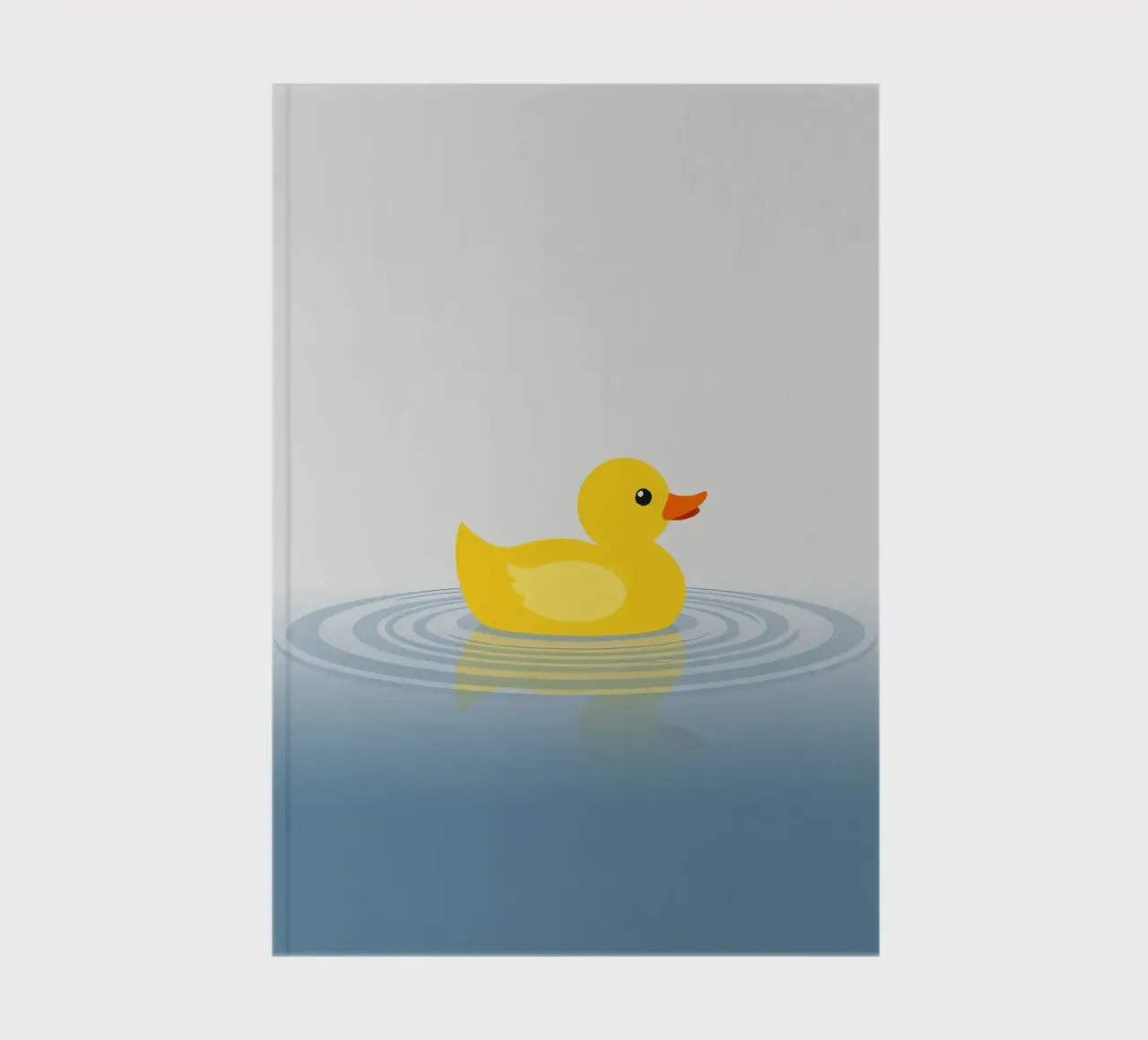 A cheerful yellow duck floats serenely on calm blue waters notebook by DesignDoodle