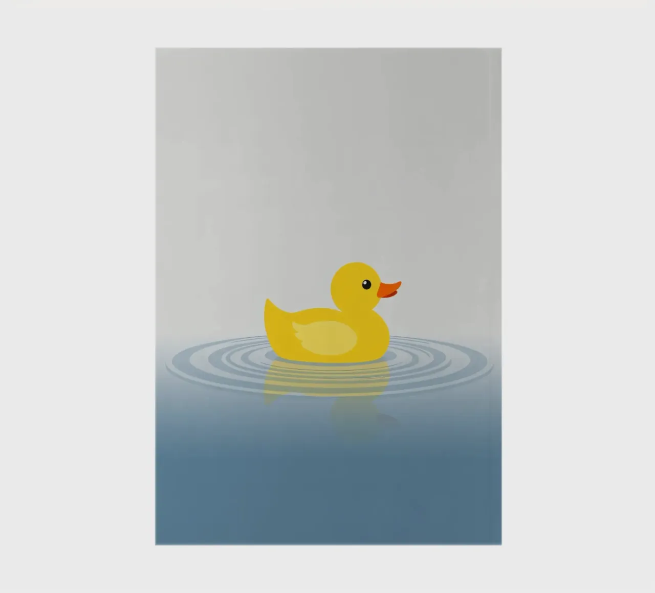 A cheerful yellow duck floats serenely on calm blue waters notebook by DesignDoodle
