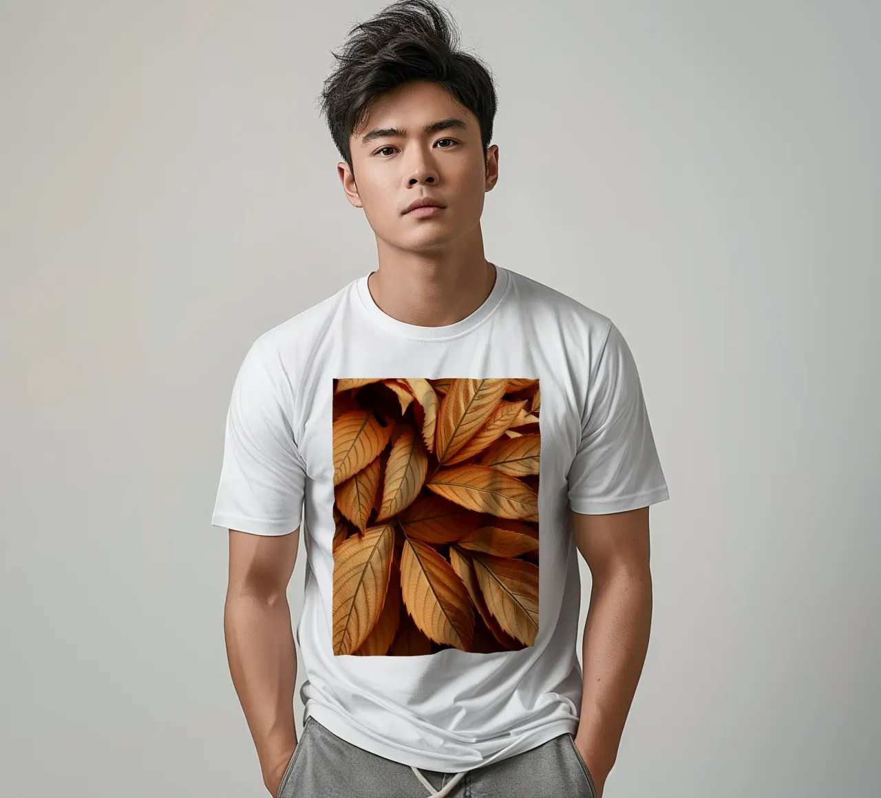 Foglie autunnali dorate sparse sul terreno t-shirt da DesignDoodle