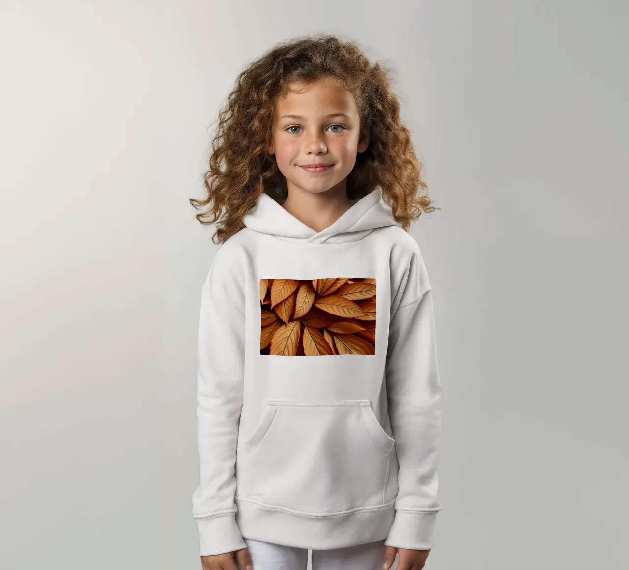 Golden autumn leaves scattered on the ground kids hoodie by DesignDoodle