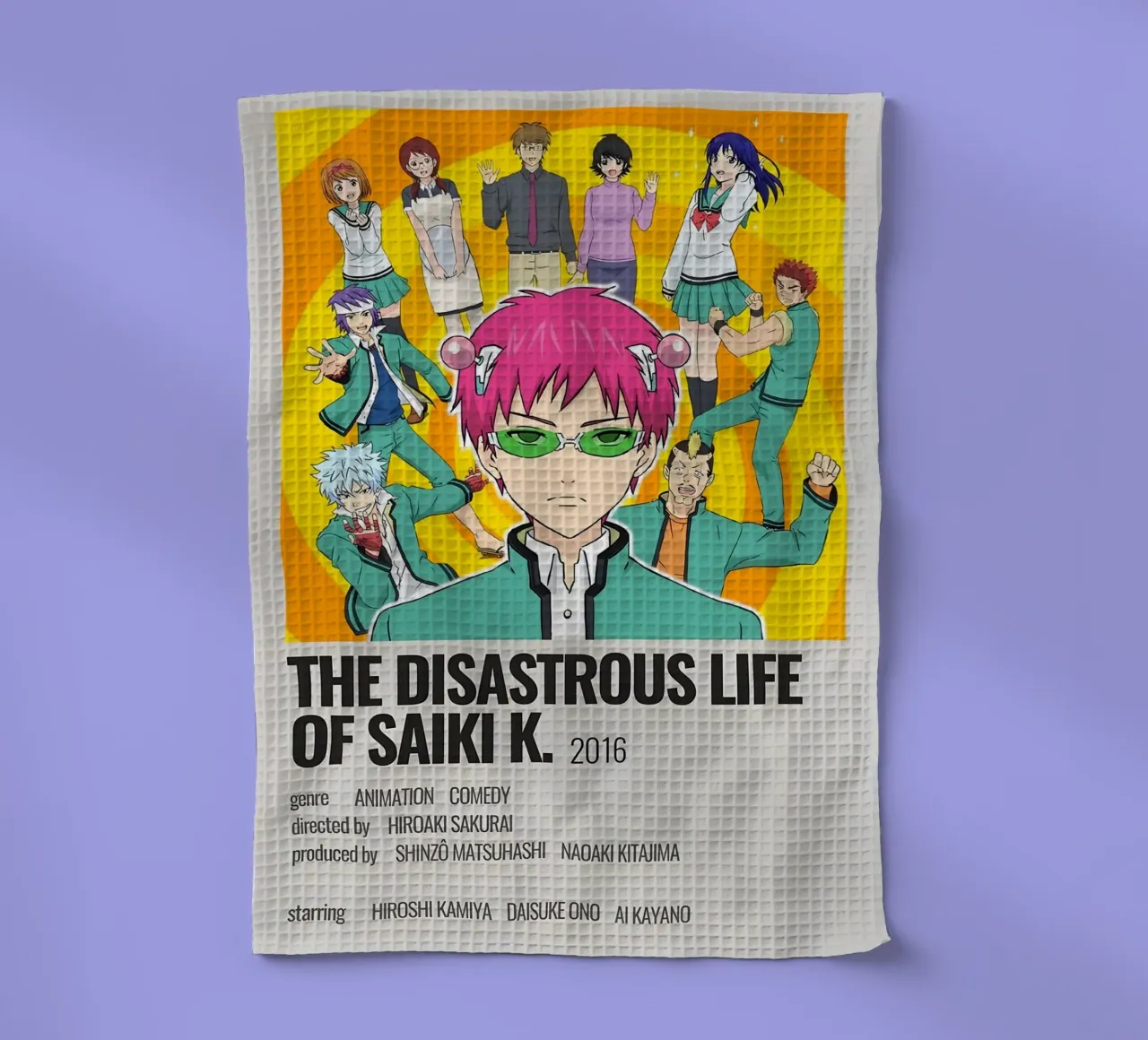 THE DISASTROUS LIFE OF SAIKI K. 2016 canovaccio da cucina da Totoya