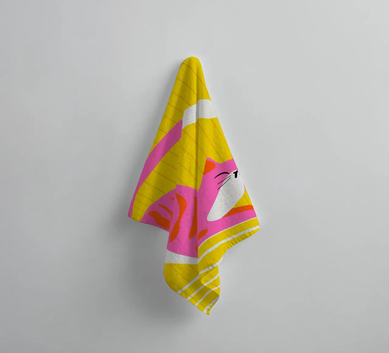 Snoozing Whiskers towel by Kintsugi99