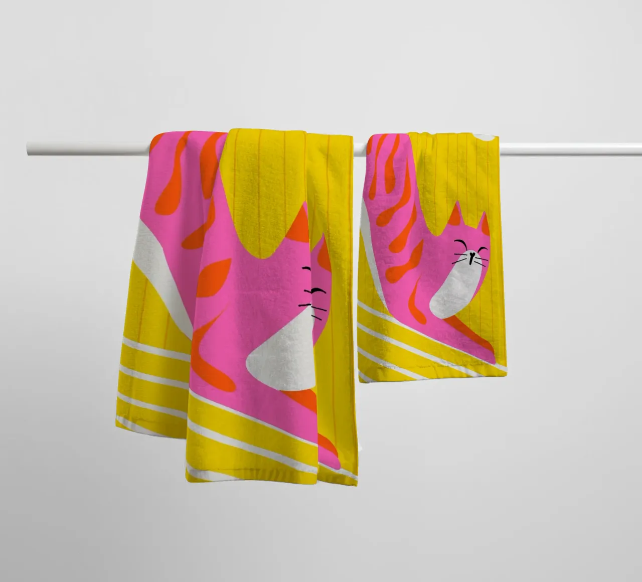 Snoozing Whiskers towel by Kintsugi99